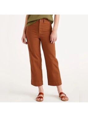 Quince Wide Leg Pants in Rust Brown